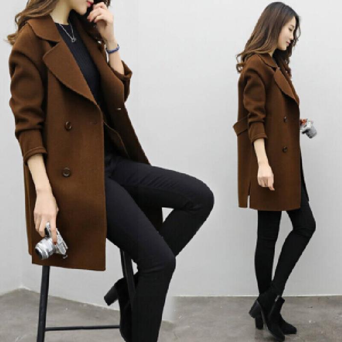 Lune London | Women's Elegant Wool Coat with Double Button Placket