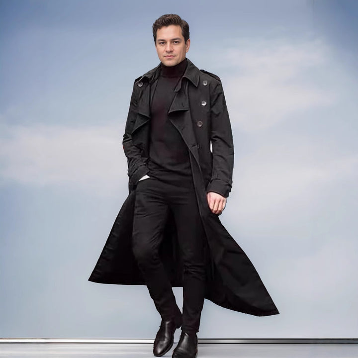Lune London double-breasted fashion trench coat for men