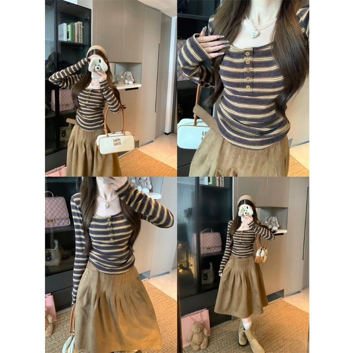 Women's long sleeve shirt with button placket Chic & Stil