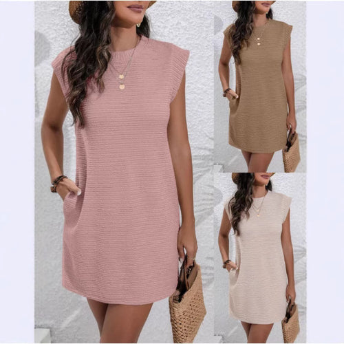 Short sleeve dress for women with textured design Lune London