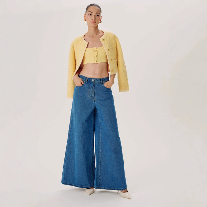 Women wide-cut jeans with high waistband and elegant silhouette Lune London