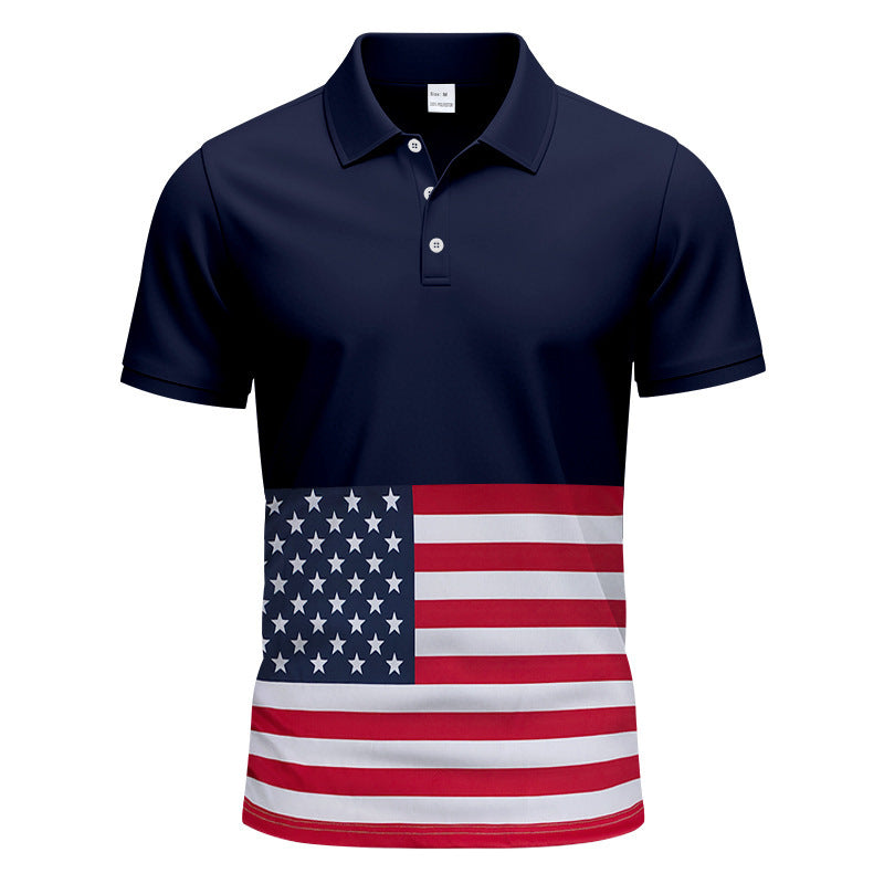 Men's polo shirt with stylish flag design Lune London
