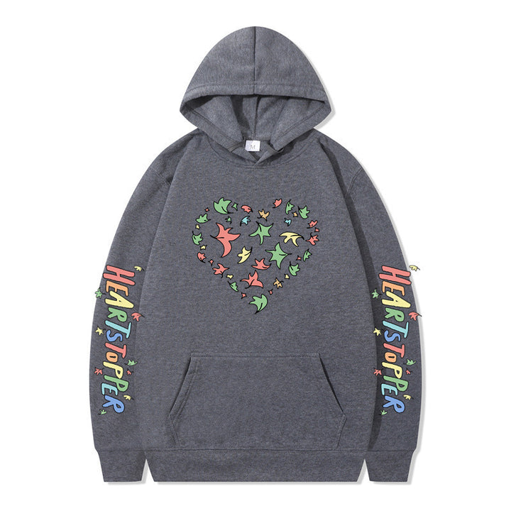 Women's hoodie with creative heart and leaf design Lune London