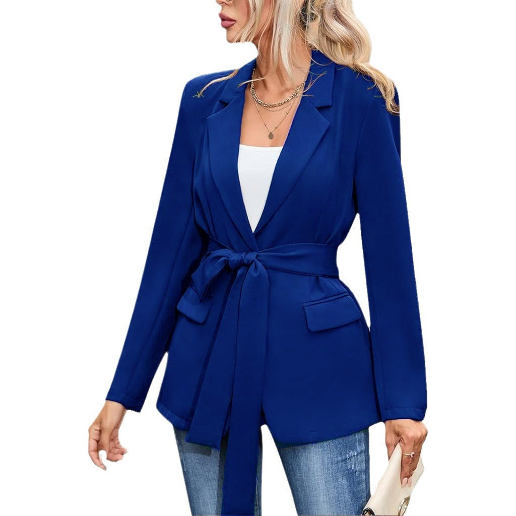 Women elegant blazer with belt Lune London
