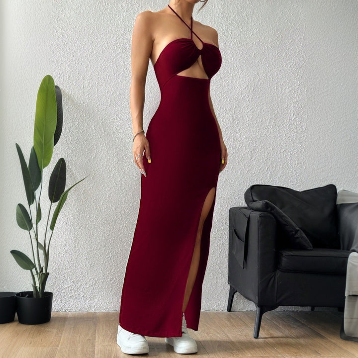 Robe maxi femme avec découpe élégante et fente excitante Chic & Stil