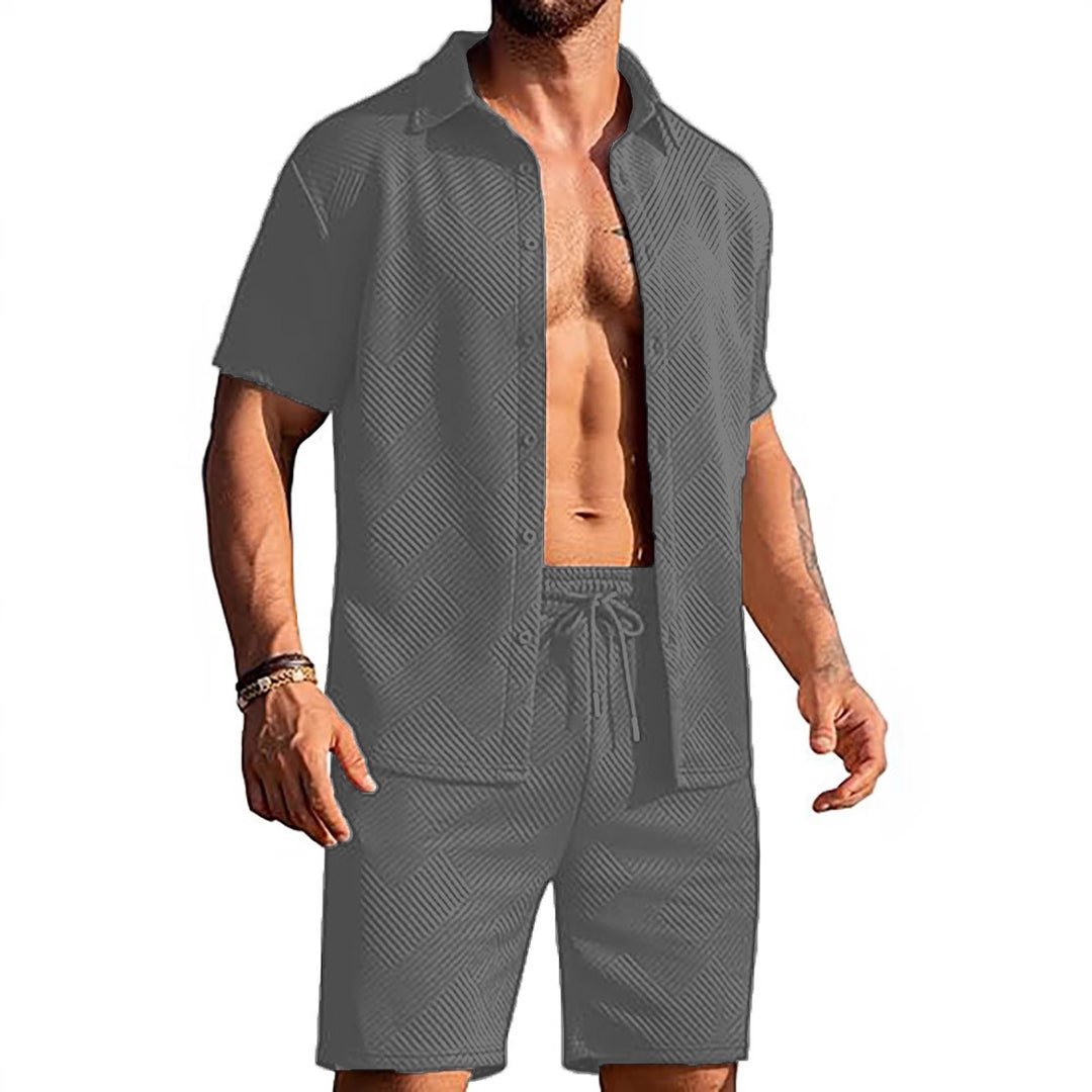 Modern shorts for men and top set with textured design Lune London