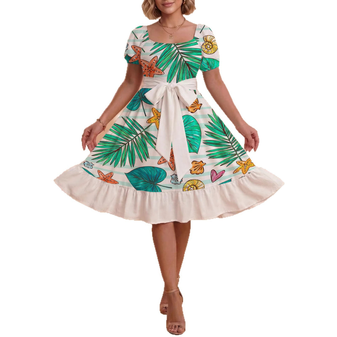 Women's dress with tailored fit and playful floral pattern Lune London
