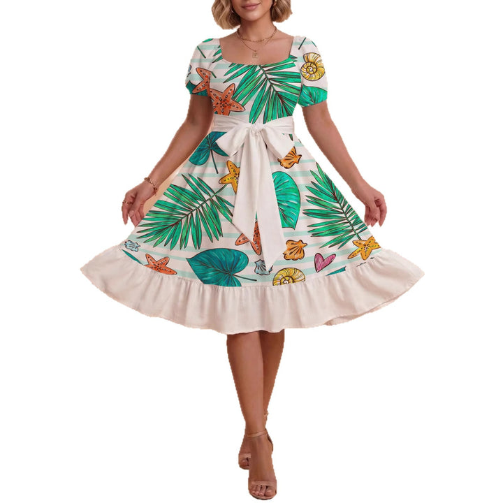 Women's dress with tailored fit and playful floral pattern Lune London