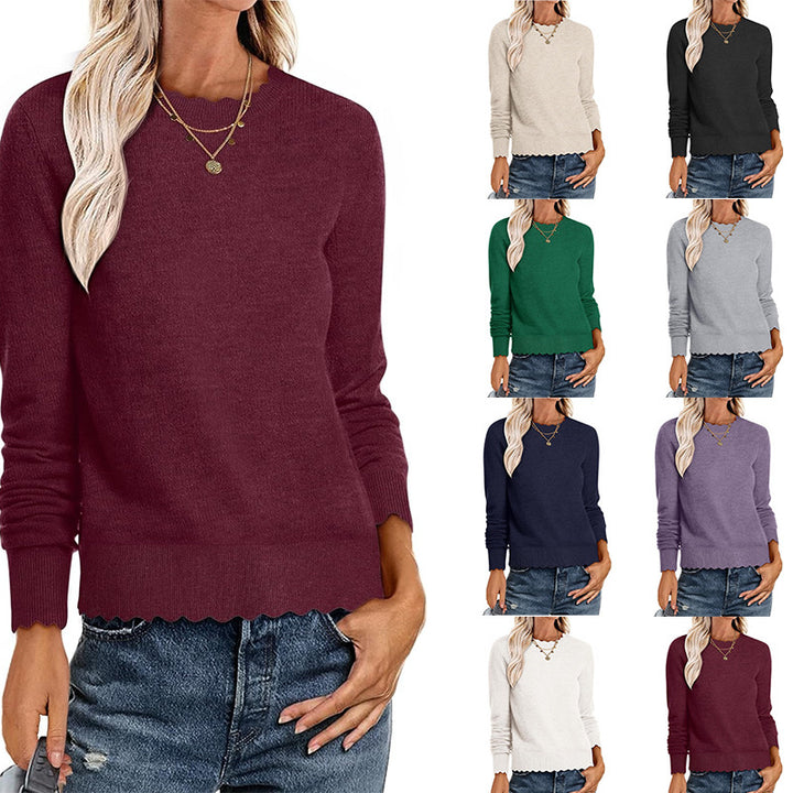 Chic and Stylish Women's Sweatshirt with Wavy Hem