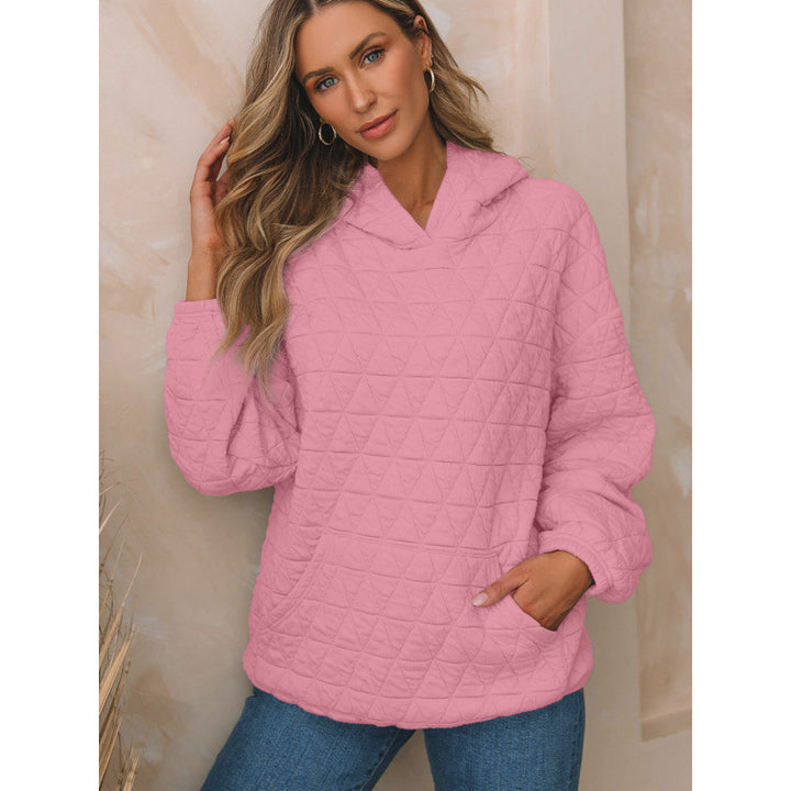 Quilted hooded sweatshirt for women with practical pockets Lune London