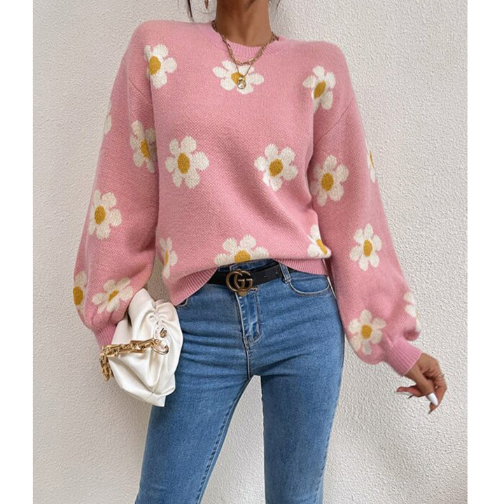 Sweater women with floral pattern and voluminous sleeves Lune London