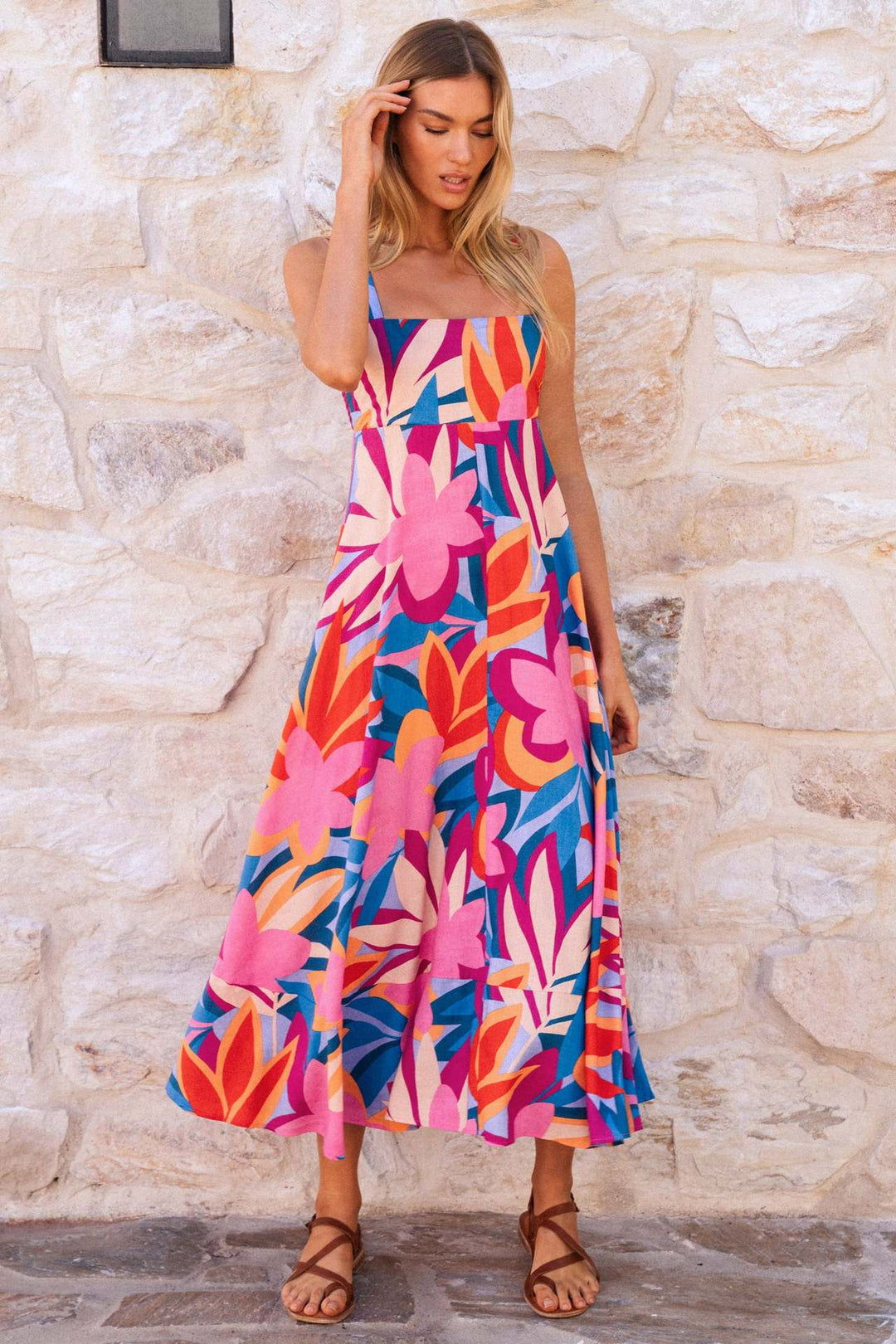 Chic & Stil Floral print maxi dress for women