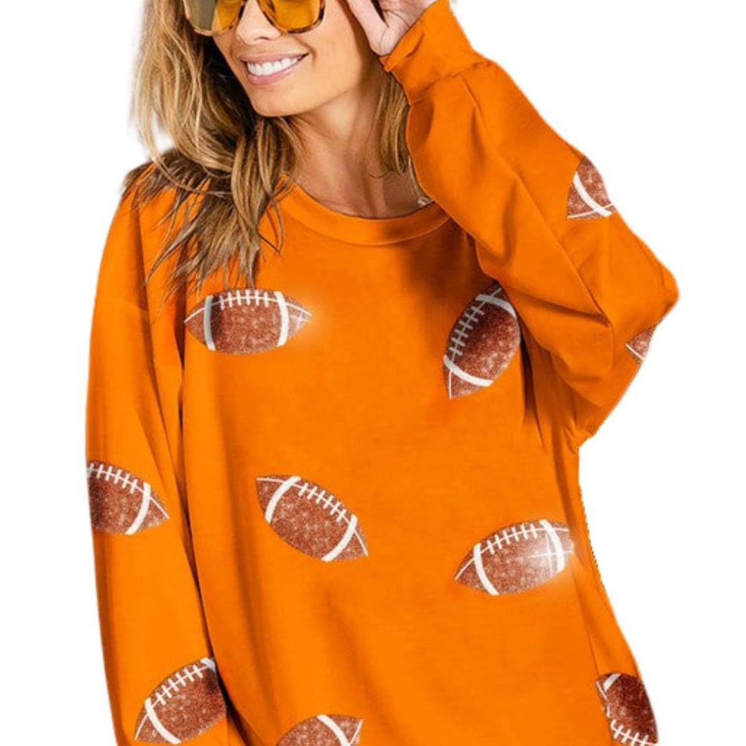 Casual women's sweatshirt with football pattern Moon London