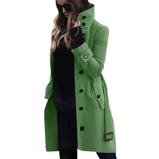 Elegant trench coat for women with high collar and practical pockets Lune London