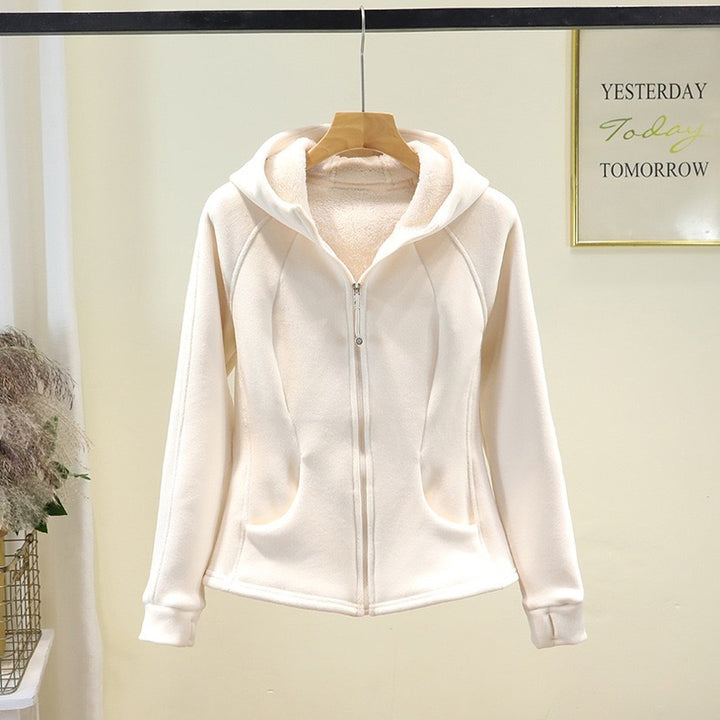 Veste en polaire confortable pour femmes avec fermeture éclair complète et capuche Chic & Stil