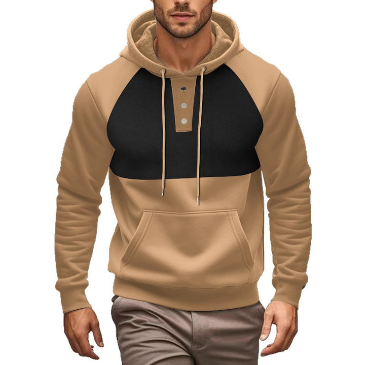 Men's Hoodie with button placket and contrasting details Lune London