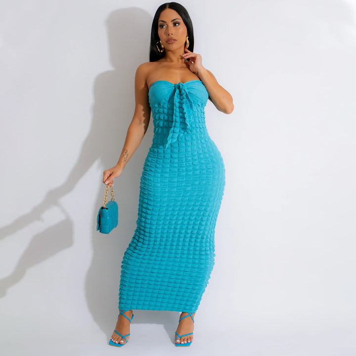 Lune London structured sleeveless maxi dress for women