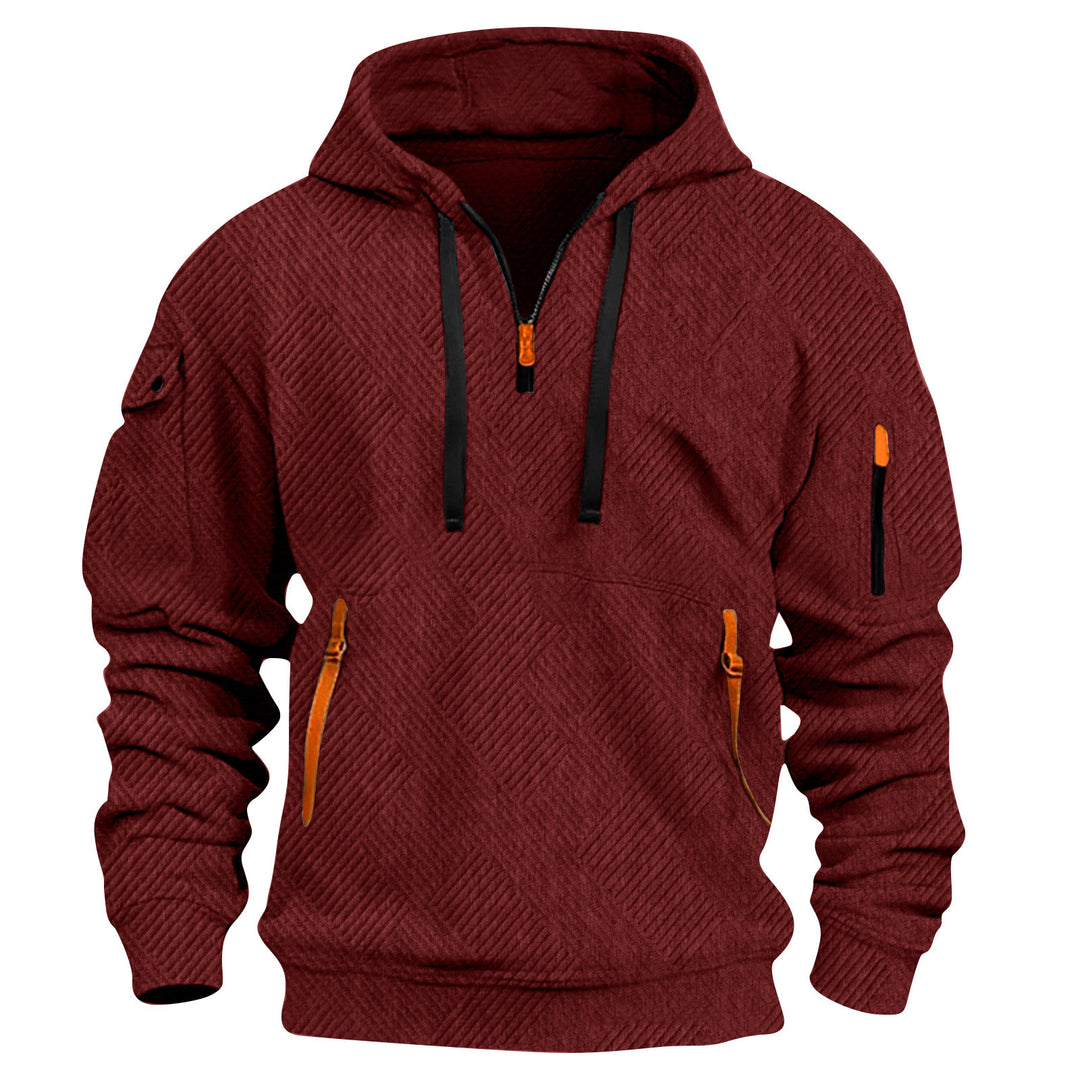 Men's hoodie with practical zip pockets and innovative structured design Lune London