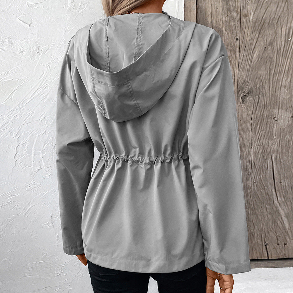 Lightweight hooded jacket for women with adjustable waist Lune London