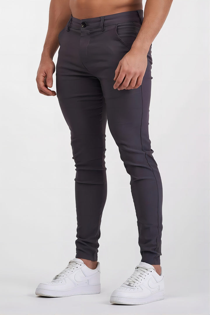 Slim-fit chino pants for men with elastic waist and stylish design Lune London