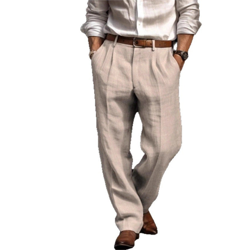 Pantalon en lin élégant pour hommes avec coupe décontractée et poches pratiques Chic und Stil