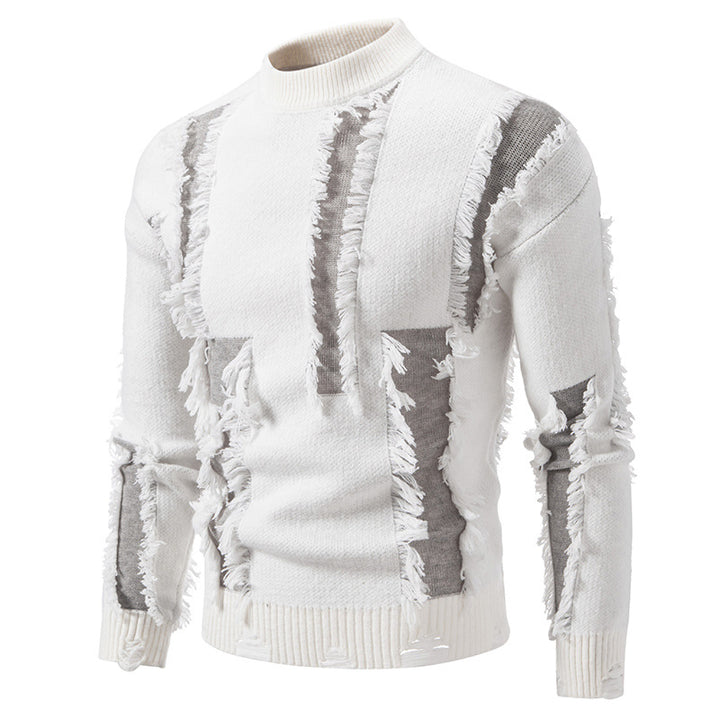 Modern knitted sweater for men with trendy fringes and a unique design Lune London