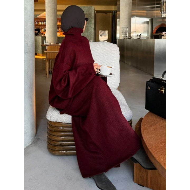 Knit dress for women with high neck and loose silhouette Lune London