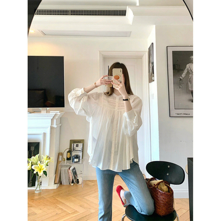 Embroidered button blouse for women Lune London