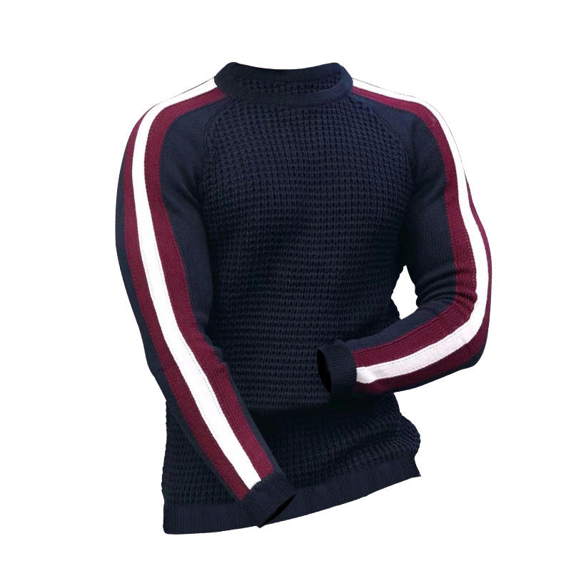 Men's knit sweater with sporty stripes Lune London