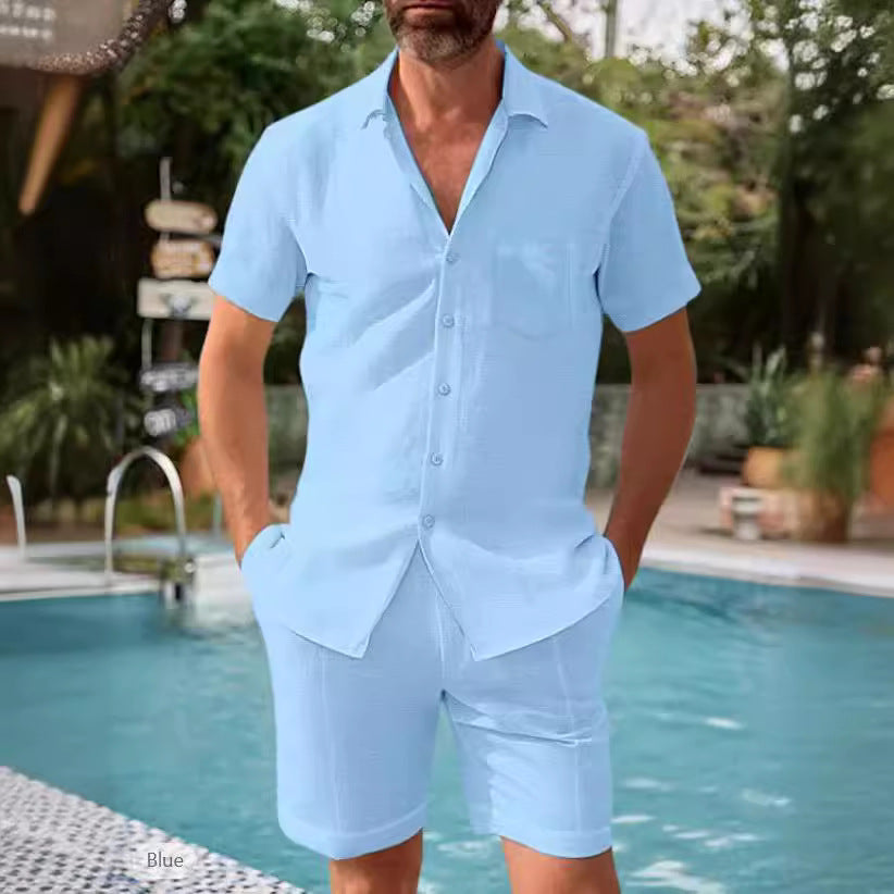 Men's lightweight short sleeve shirt and shorts Lune London