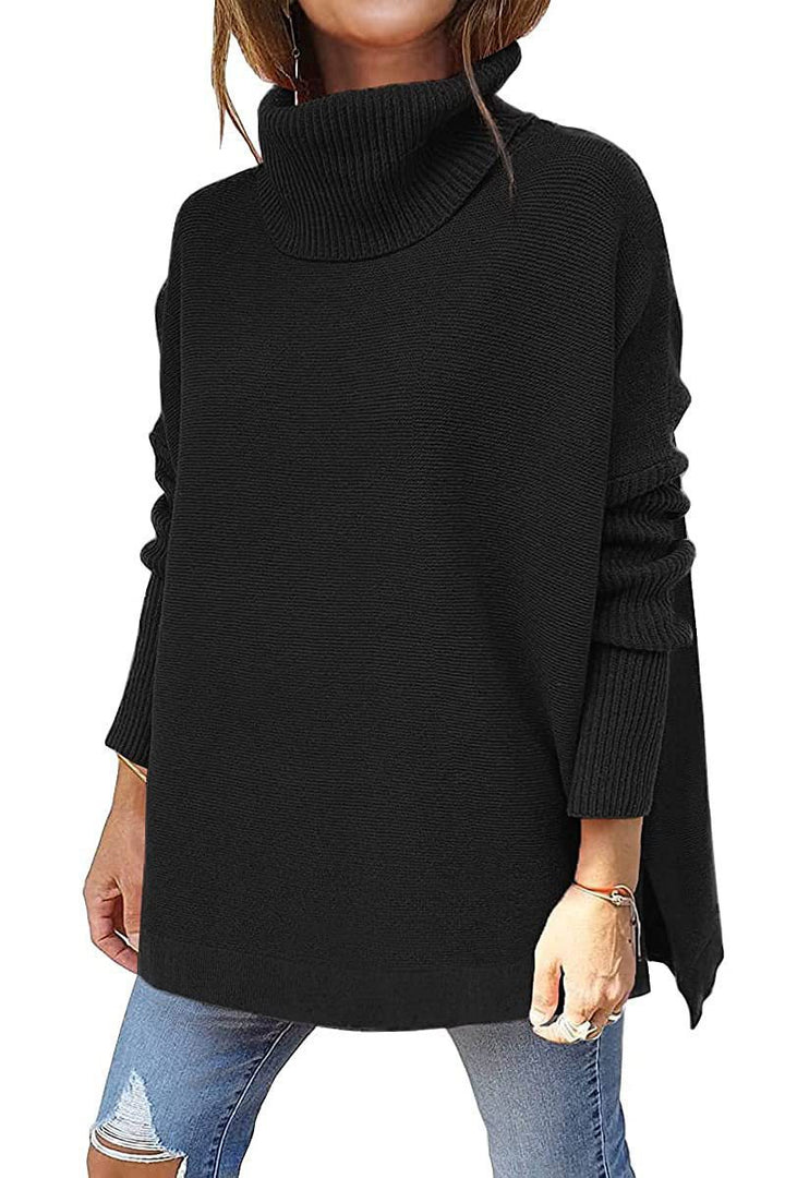 Oversized turtleneck sweater for women with textured pattern Lune London