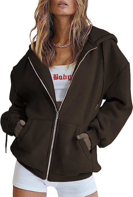 Casual hooded jacket for women with full zip Lune London