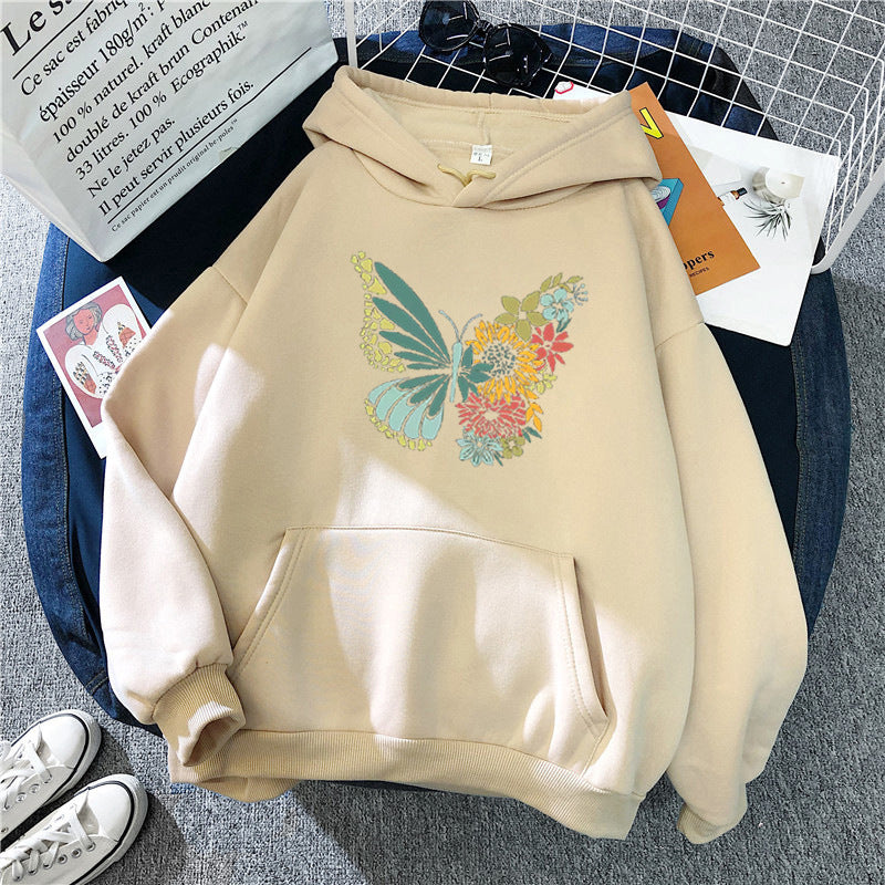 Women's hoodie with floral butterfly design Chic & Stil