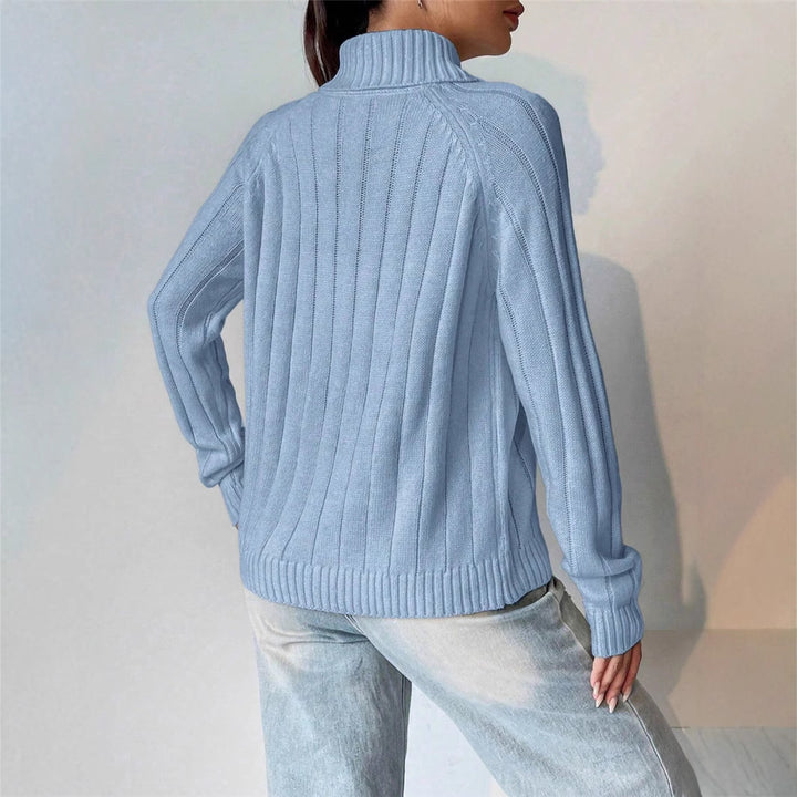 Lune London Women's Knit Sweater with High Collar