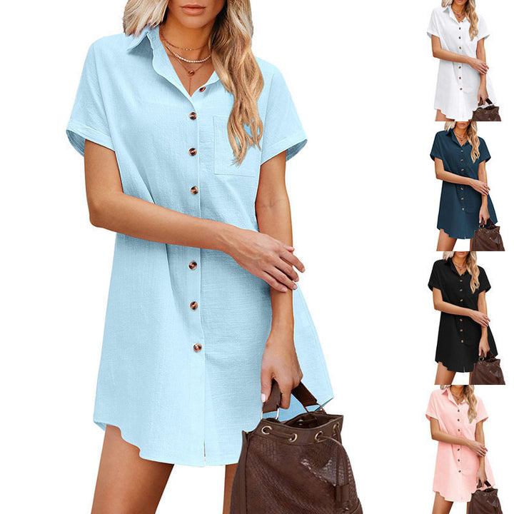 Shirt dress for women with trendy collar and practical button closure Lune London