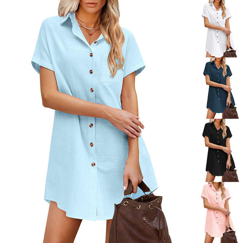 Shirt dress for women with trendy collar and practical button closure Lune London