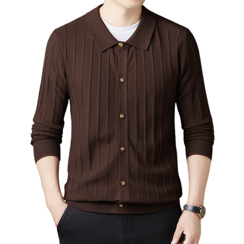 Men's knitted jacket with structured pattern and elegant buttons Lune London