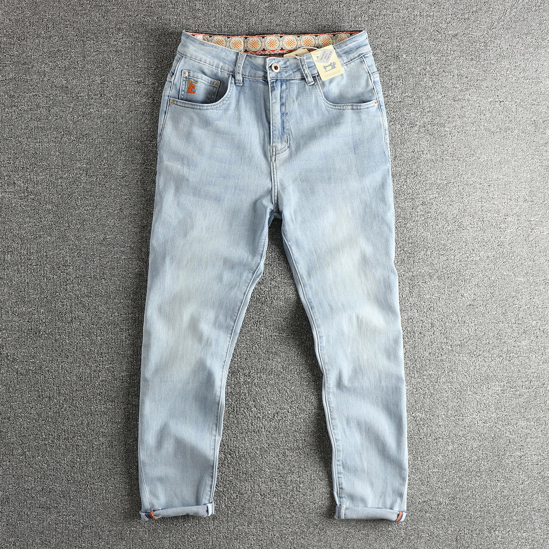 High-waisted slim-fit jeans for women vintage effect Lune London