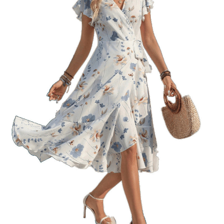 Chic Floral Maxi Wrap Dress for Women 1751425829