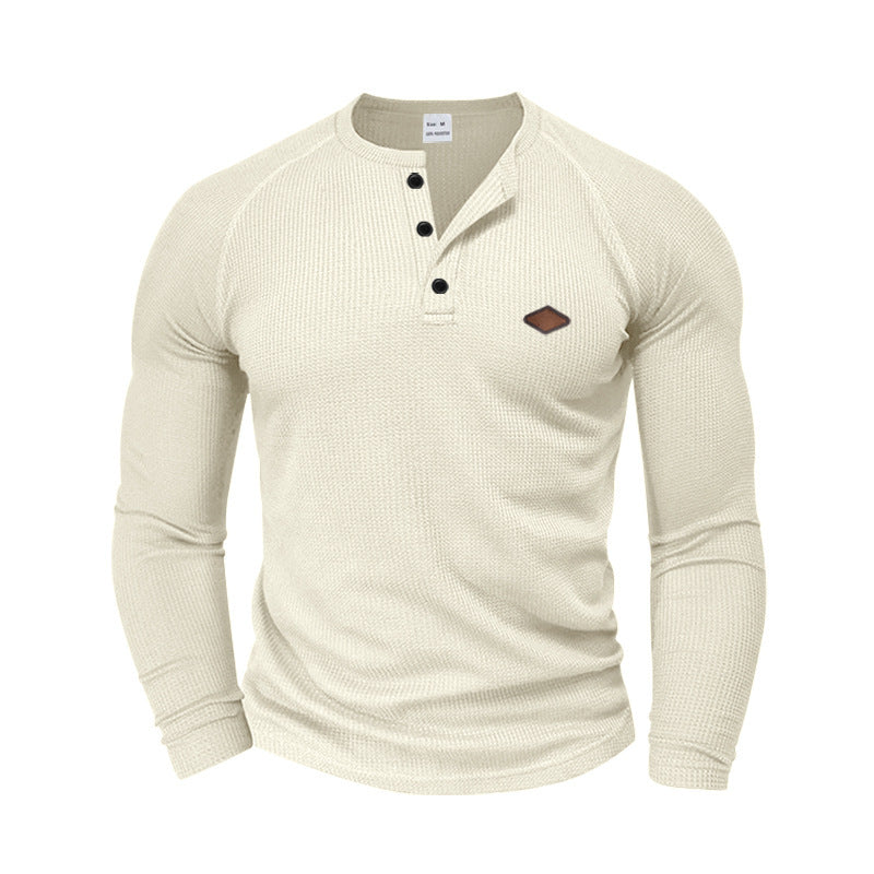 Long sleeve shirt for men in textured fabric with practical buttons Lune London