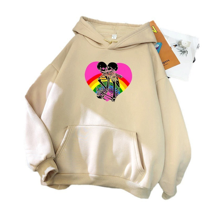 Ladies hoodie with colorful love motif Chic & Stil