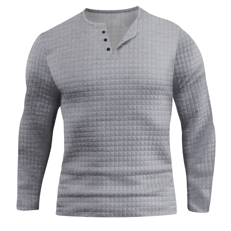 Men's Long Sleeve Shirt with Textured Check Pattern Lune London