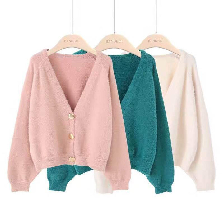 Ladies Soft cardigan with voluminous sleeves and elegant buttons Lune London