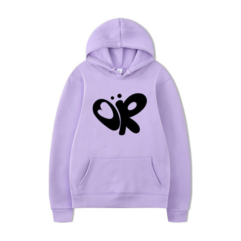 Women’s hoodie with large print and practical kangaroo pocket Chic & Stil