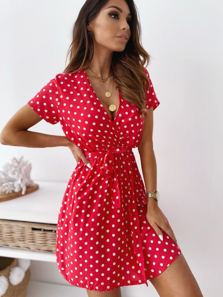 Lune London polka dot mini wrap dress