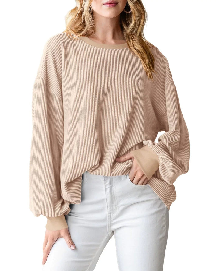 Pull en rib avec des manches amples pour femmes Lune London