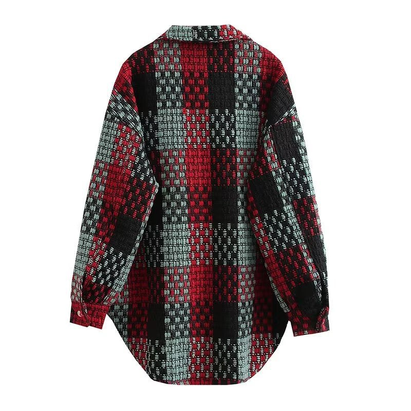 Women's transitional jacket with patchwork design, featuring practical pockets and a casual fit Lune London