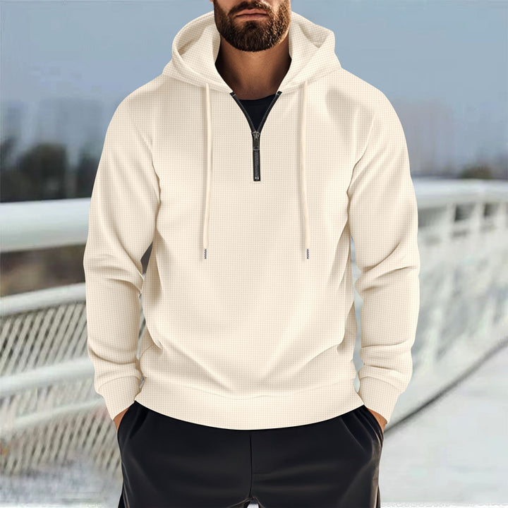 Men's sporty hoodie with half-zip and practical pockets Lune London