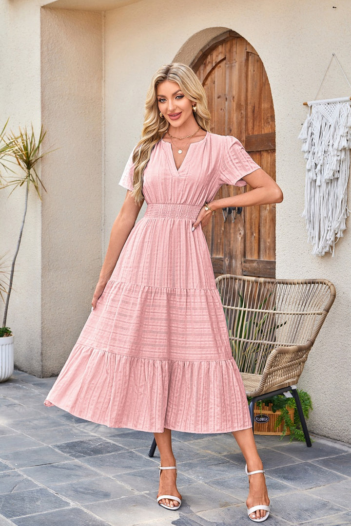 Maxi dress for ladies in lightweight striped fabric Lune London