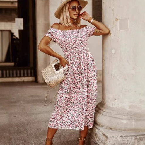 Chic Floral Off-Shoulder Maxi Dress for Women